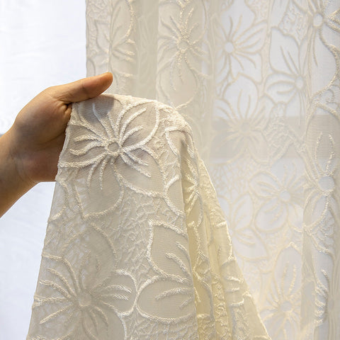 White Floral Sheer