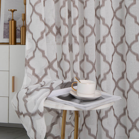 White Sheer Curtain Modern Patterns