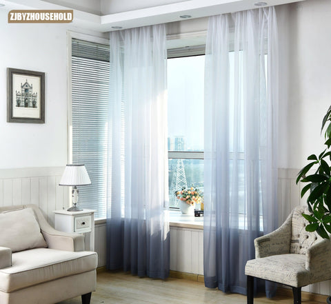 White and Gray Sheer Curtain