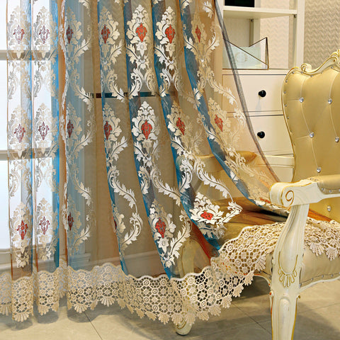 Petrol Blue Sheer Curtain