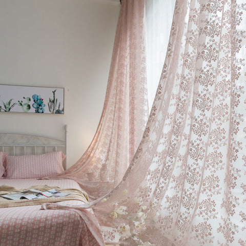 Pink Embroidered Sheer
