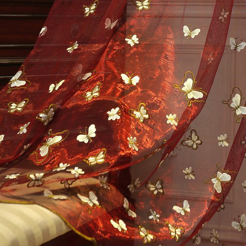 Red Sheer Curtain