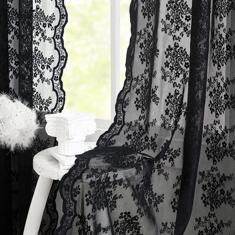 Embroidered black sheer