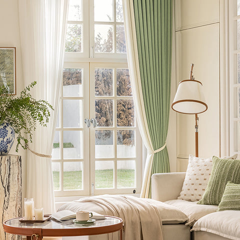 Green and White Curtain