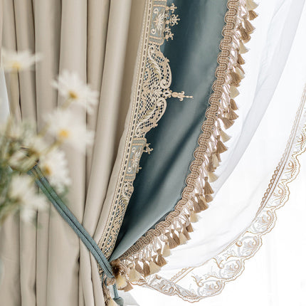 Rideau Luxe Bleu et Blanc