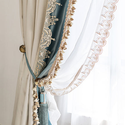 Rideau Luxe Bleu et Blanc
